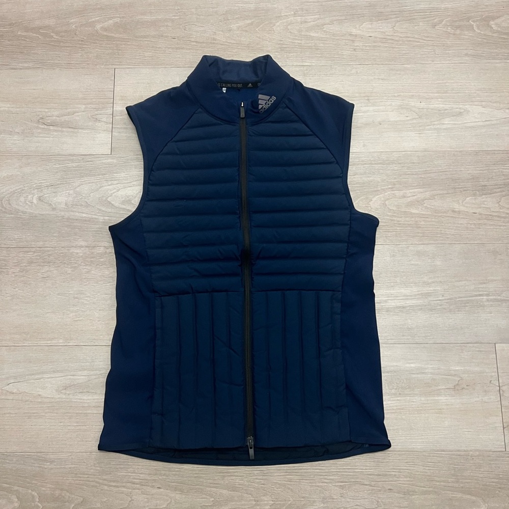 Adidas Frostguard Blue Full-Zip Padded Down Insulated Golf Vest Men’s Size M
